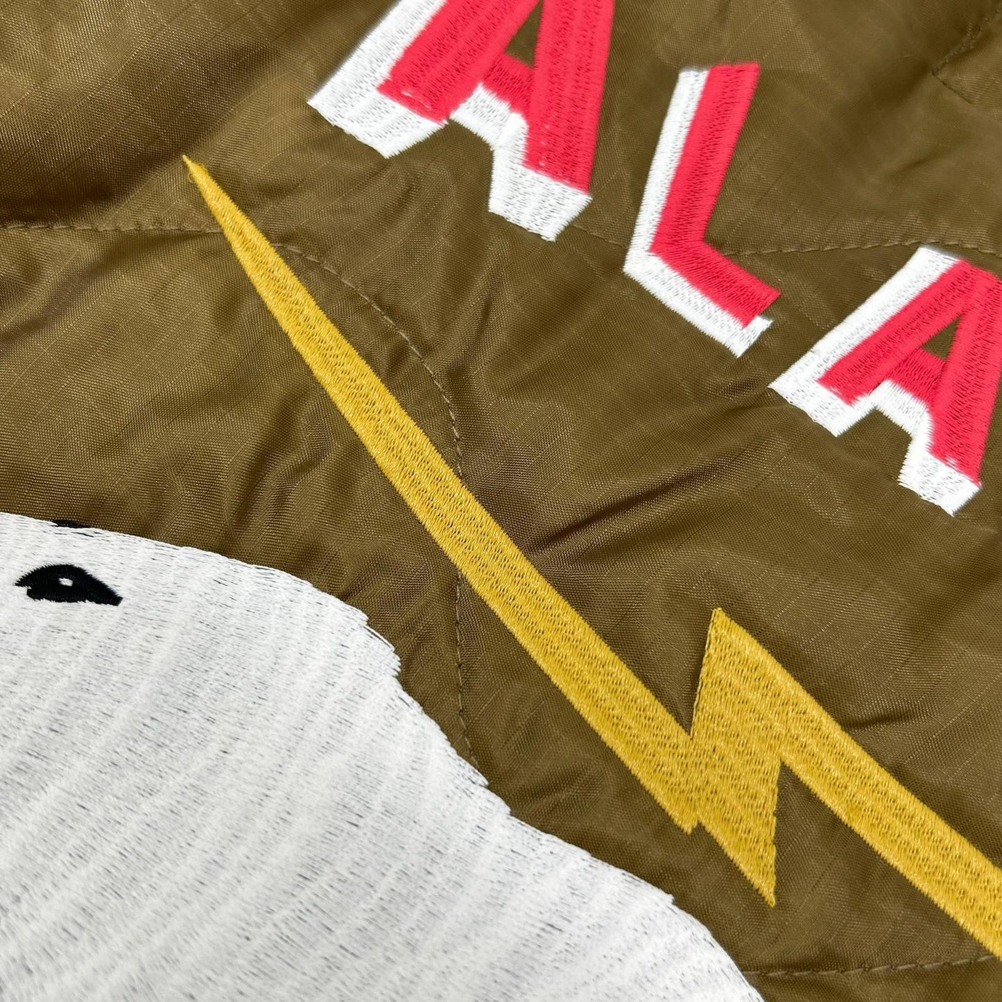 HOUSTON ヒューストン カーキ アラスカクマ刺繍 EMBROIDERY M-65 JACKET LINER ジャケット