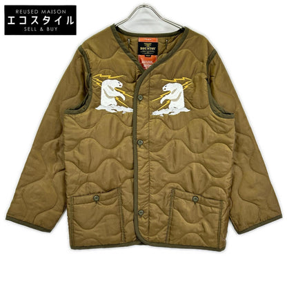 HOUSTON ヒューストン カーキ アラスカクマ刺繍 EMBROIDERY M-65 JACKET LINER ジャケット