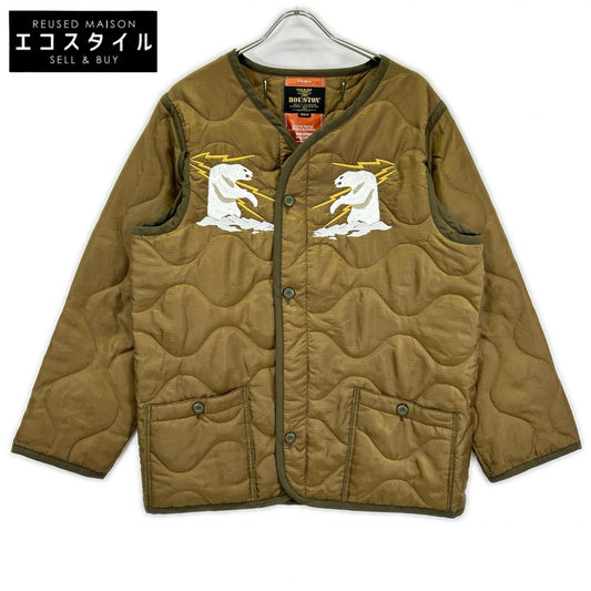 HOUSTON ヒューストン カーキ アラスカクマ刺繍 EMBROIDERY M-65 JACKET LINER ジャケット