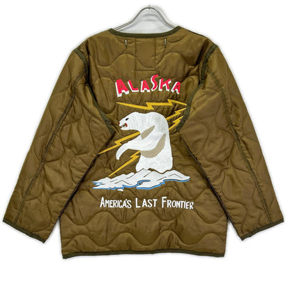 HOUSTON ヒューストン カーキ アラスカクマ刺繍 EMBROIDERY M-65 JACKET LINER ジャケット