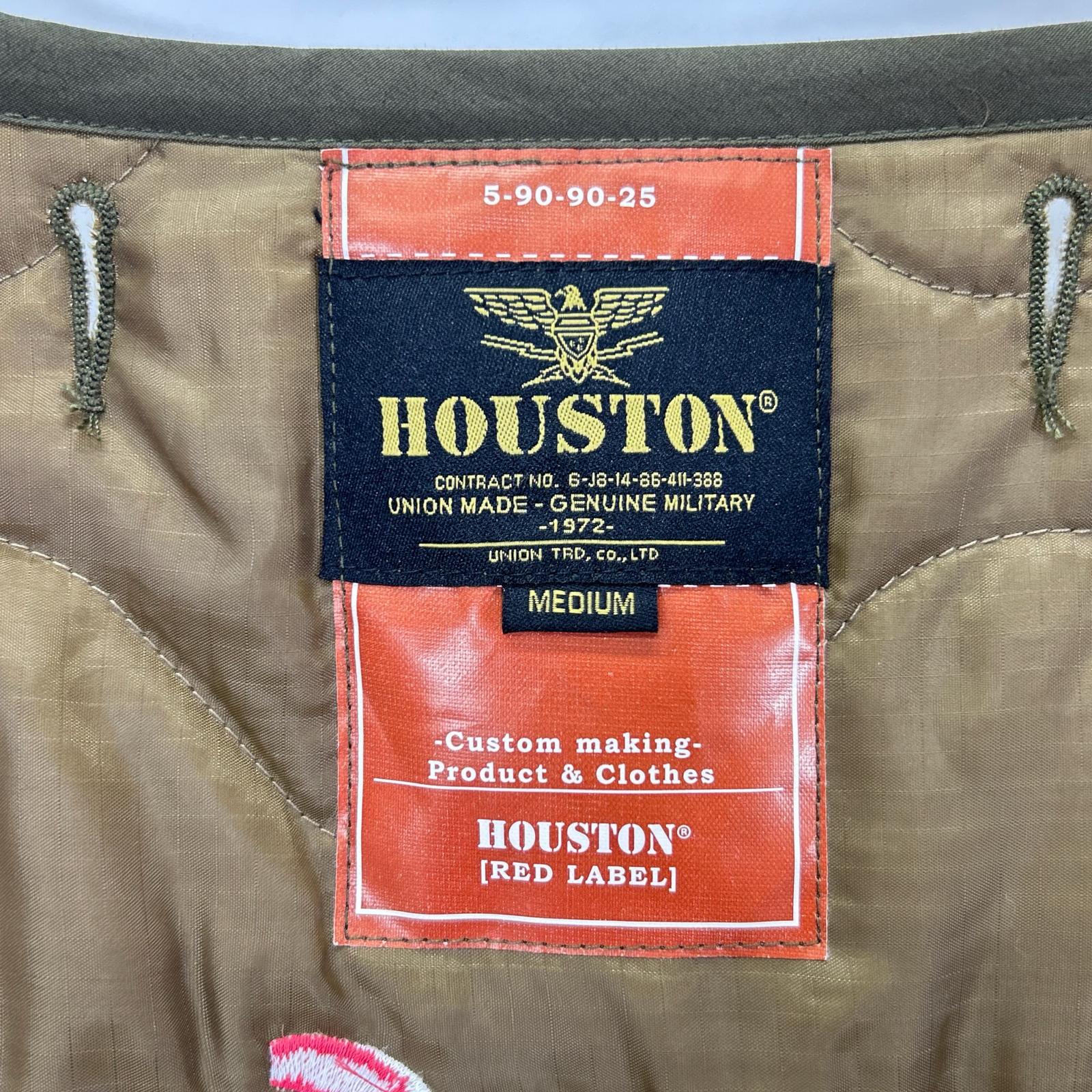 HOUSTON ヒューストン カーキ アラスカクマ刺繍 EMBROIDERY M-65 JACKET LINER ジャケット