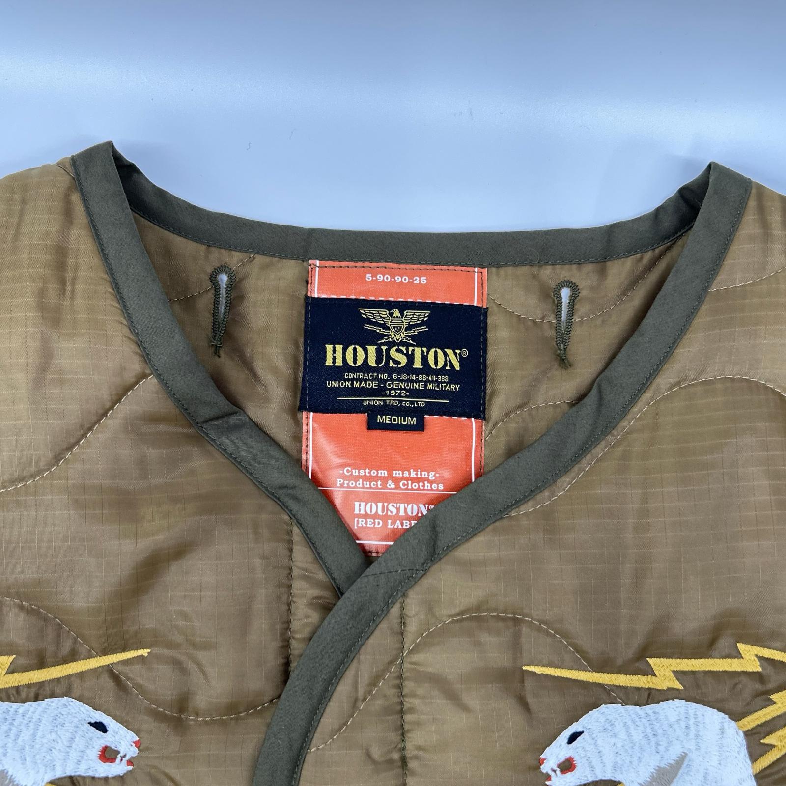 HOUSTON ヒューストン カーキ アラスカクマ刺繍 EMBROIDERY M-65 JACKET LINER ジャケット