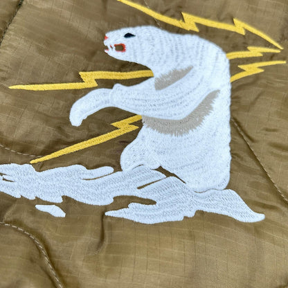 HOUSTON ヒューストン カーキ アラスカクマ刺繍 EMBROIDERY M-65 JACKET LINER ジャケット