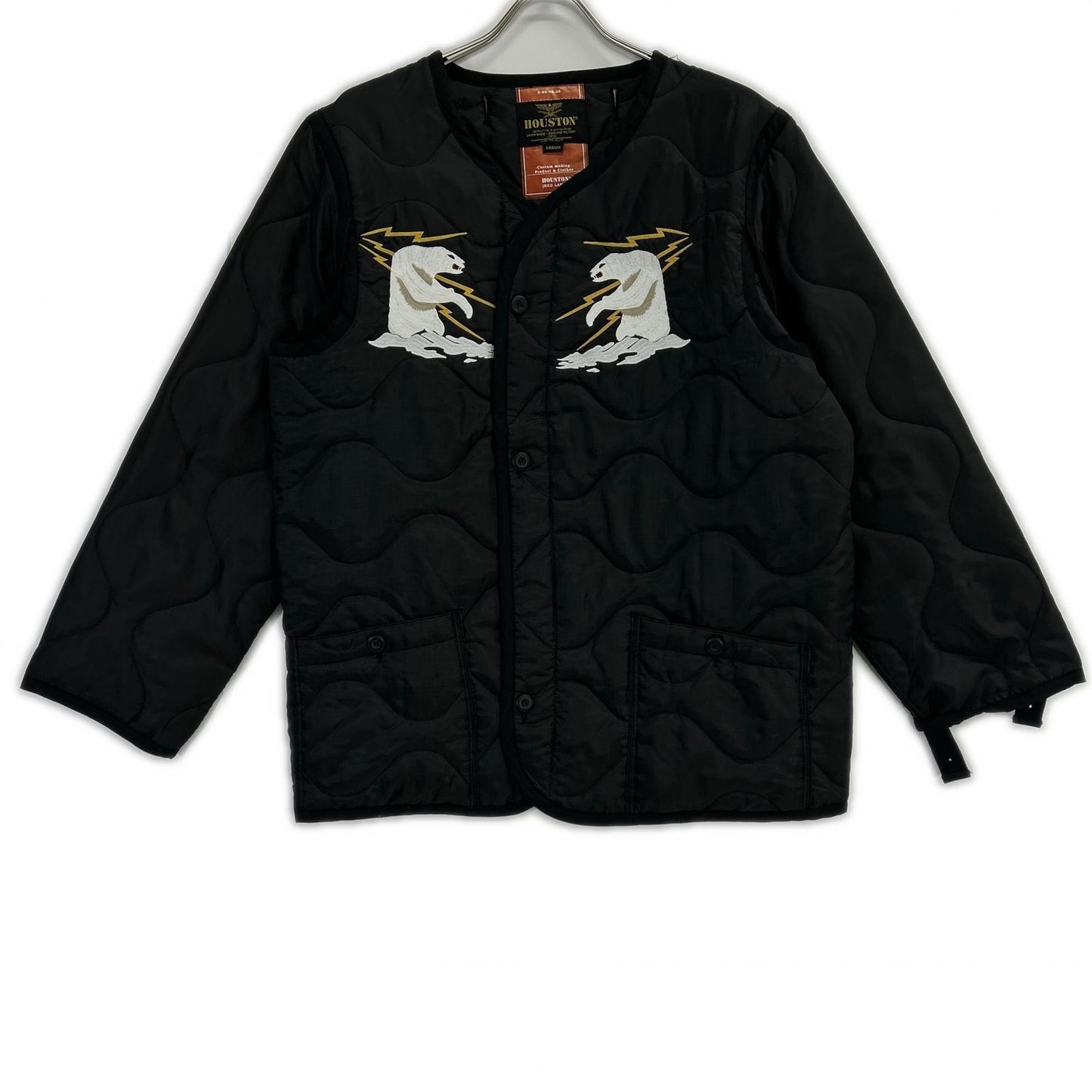 HOUSTON ヒューストン ブラック アラスカクマ刺繍 EMBROIDERY M-65 JACKET LINER ジャケット