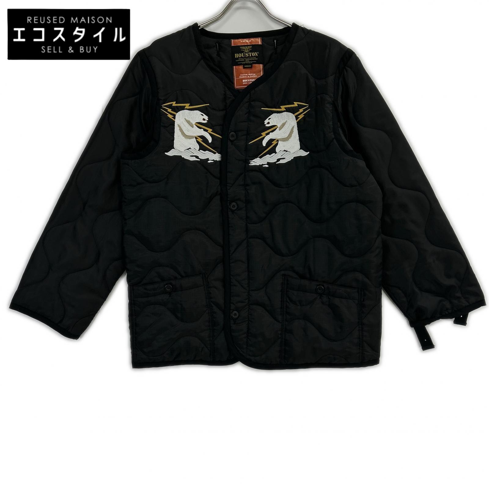 HOUSTON ヒューストン ブラック アラスカクマ刺繍 EMBROIDERY M-65 JACKET LINER ジャケット