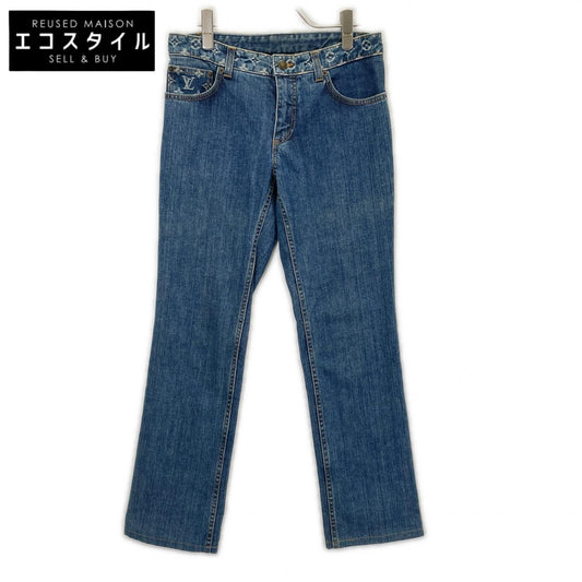 LOUIS VUITTON ルイヴィトン 07年製 モノグラムデザイン レザーパッチ デニムパンツ ボトムス