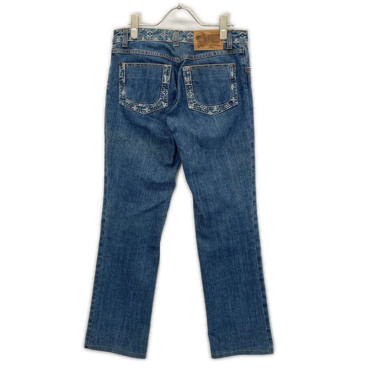 LOUIS VUITTON Louis Vuitton 2007 Monogram design leather-patch denim pants bottoms