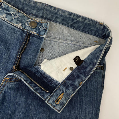 LOUIS VUITTON Louis Vuitton 2007 Monogram design leather-patch denim pants bottoms