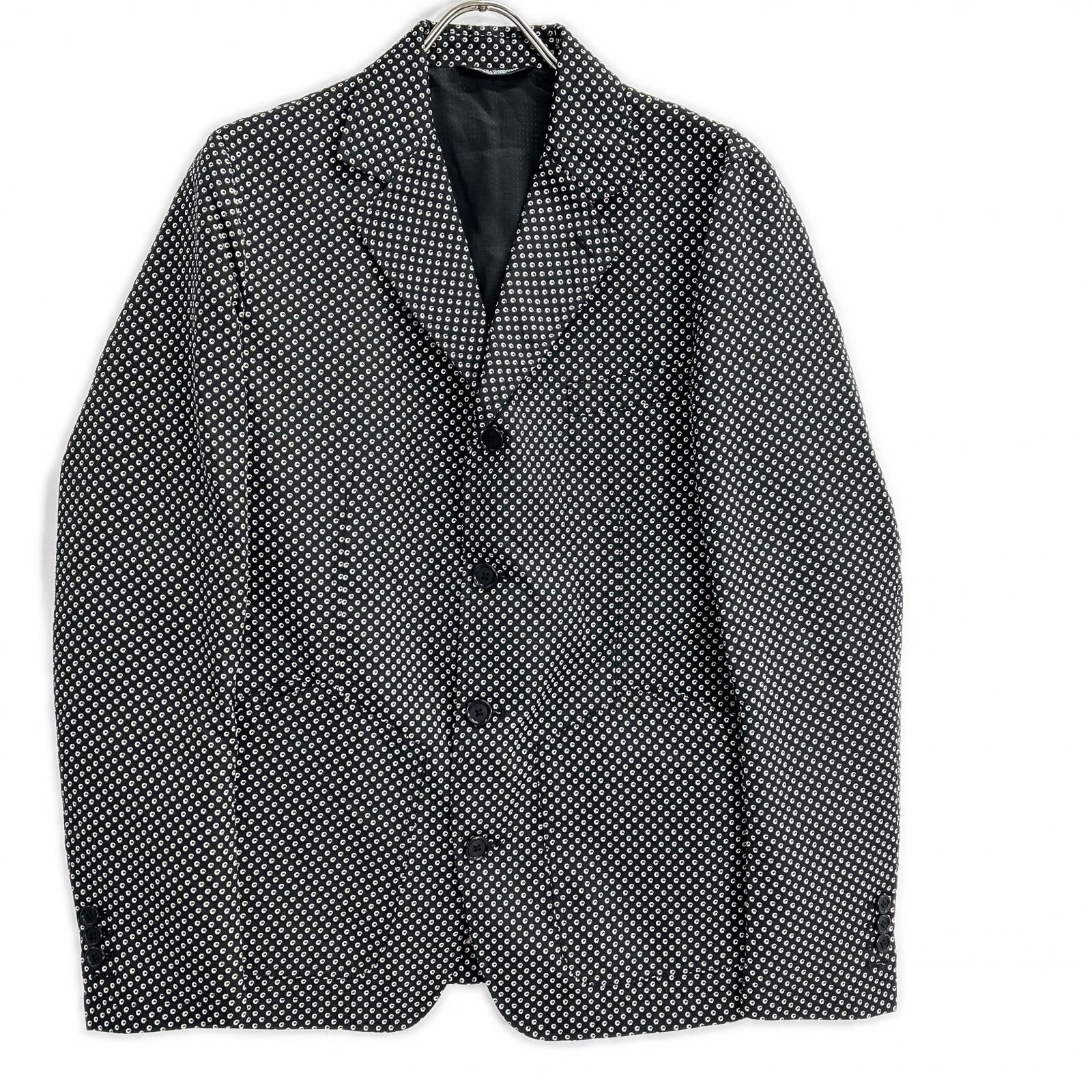 DOLCE&GABBANA ドルチェアンドガッバーナ G2IN2T ブラック ドット総柄 テーラードジャケット ジャケット