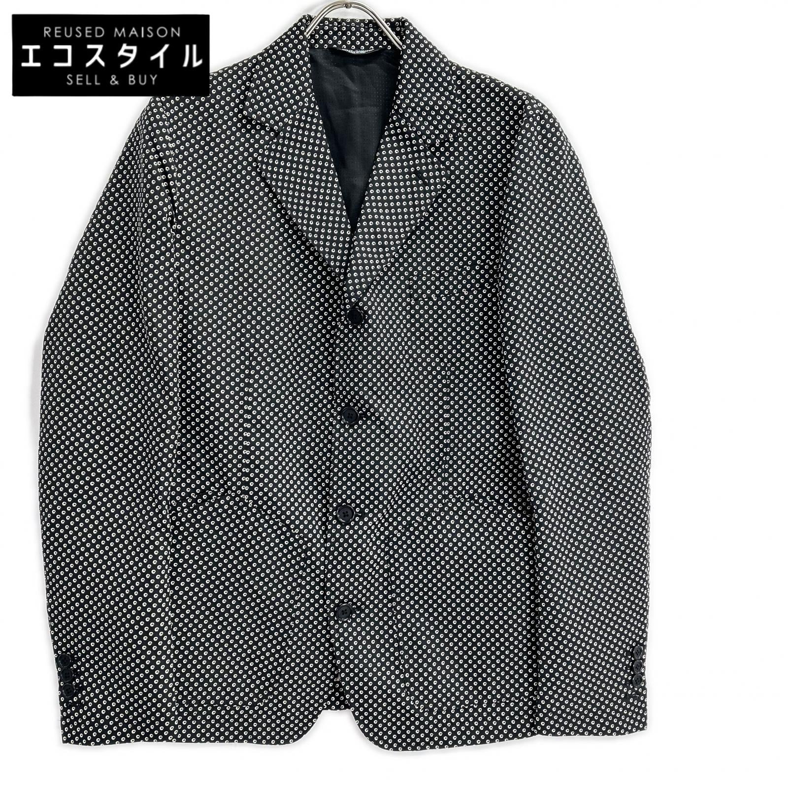 DOLCE&GABBANA ドルチェアンドガッバーナ G2IN2T ブラック ドット総柄 テーラードジャケット ジャケット