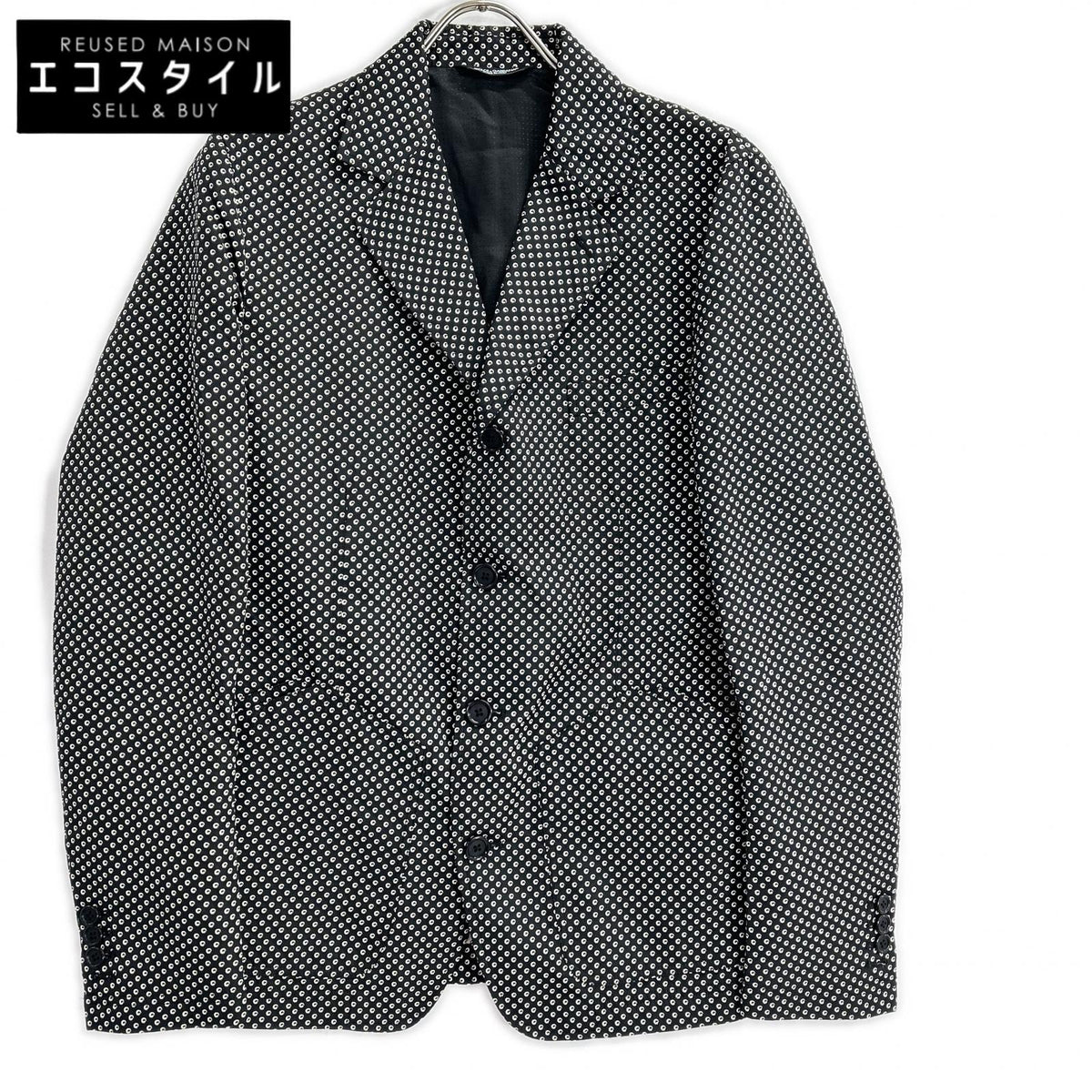 DOLCE&GABBANA ドルチェアンドガッバーナ G2IN2T ブラック ドット総柄 テーラードジャケット ジャケット