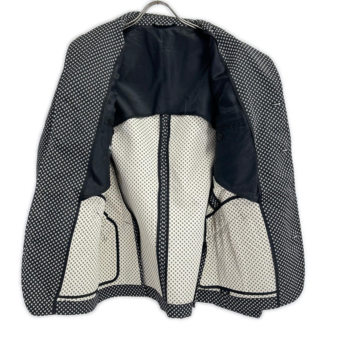 DOLCE&GABBANA ドルチェアンドガッバーナ G2IN2T ブラック ドット総柄 テーラードジャケット ジャケット
