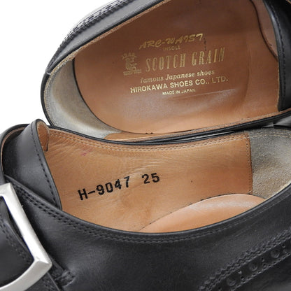 SCOTCH GRAIN スコッチグレイン ウィングチップ シングルモンク シューズ メンズ ブラック 25cm シューズ