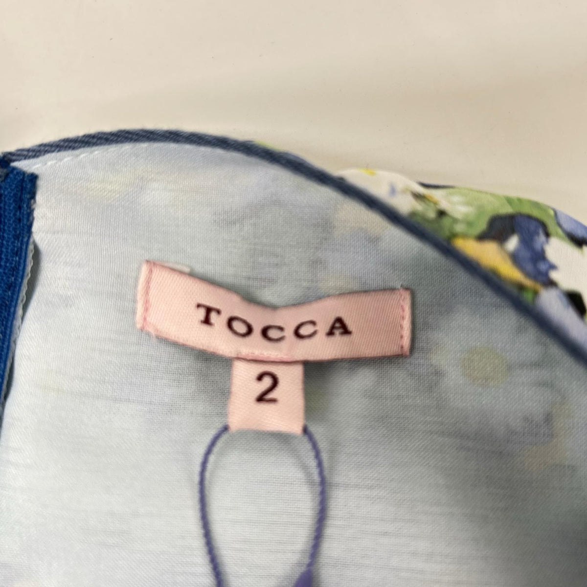 TOCCA トッカ ブルー フラワー 総柄 ノンスリーブワンピース ワンピース