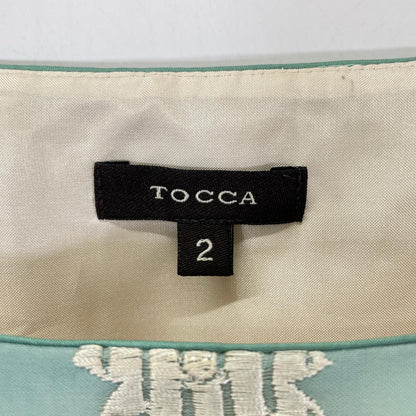 TOCCA トッカ 445908 ブルー系 ウエストリボンデザイン フラワー ワンピース ワンピース