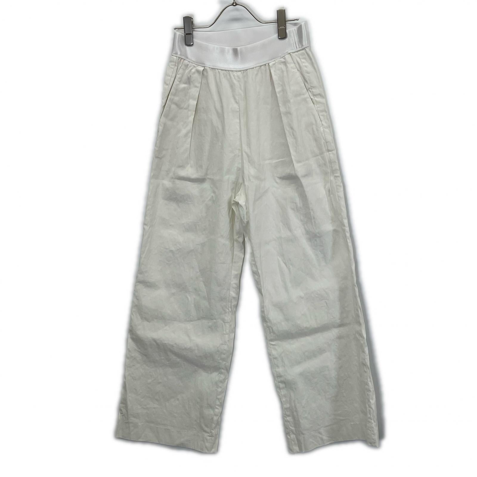 MUSE ミューズ 25年 ホワイト STRETCH TWILL タックパンツ ボトムス
