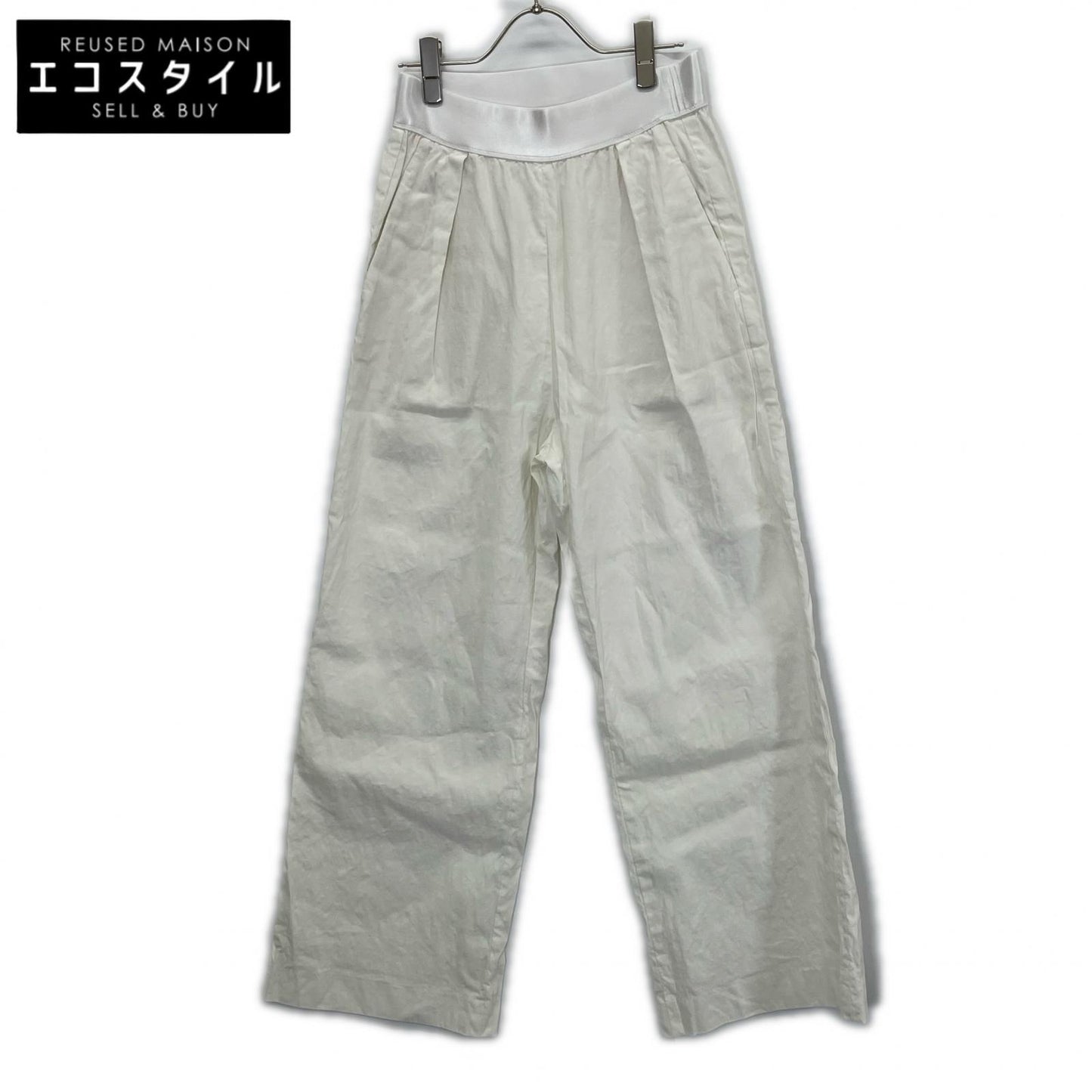 MUSE ミューズ 25年 ホワイト STRETCH TWILL タックパンツ ボトムス