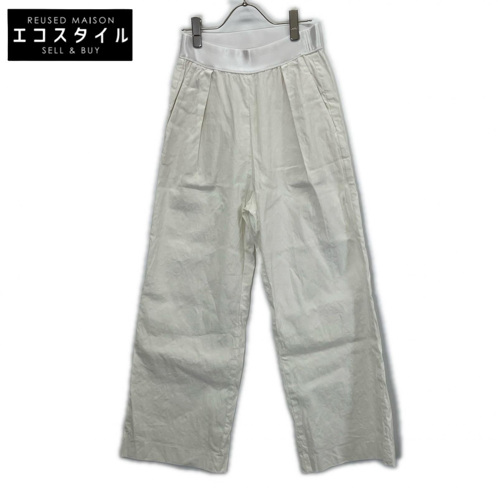 MUSE ミューズ 25年 ホワイト STRETCH TWILL タックパンツ ボトムス