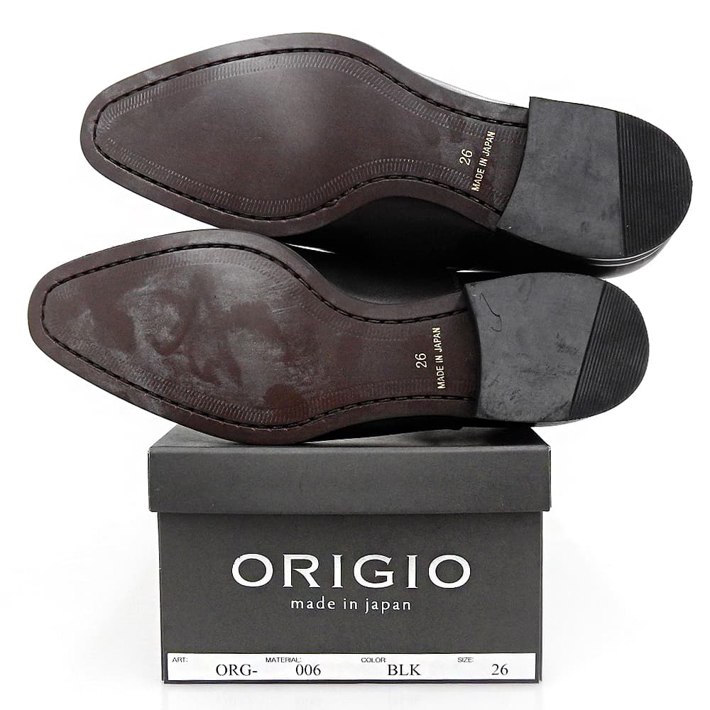 ORIGIO オリジオ 新品同様 ストレートチップ クラシック レザーシューズ メンズ ブラック 26cm ORG-006 シューズ