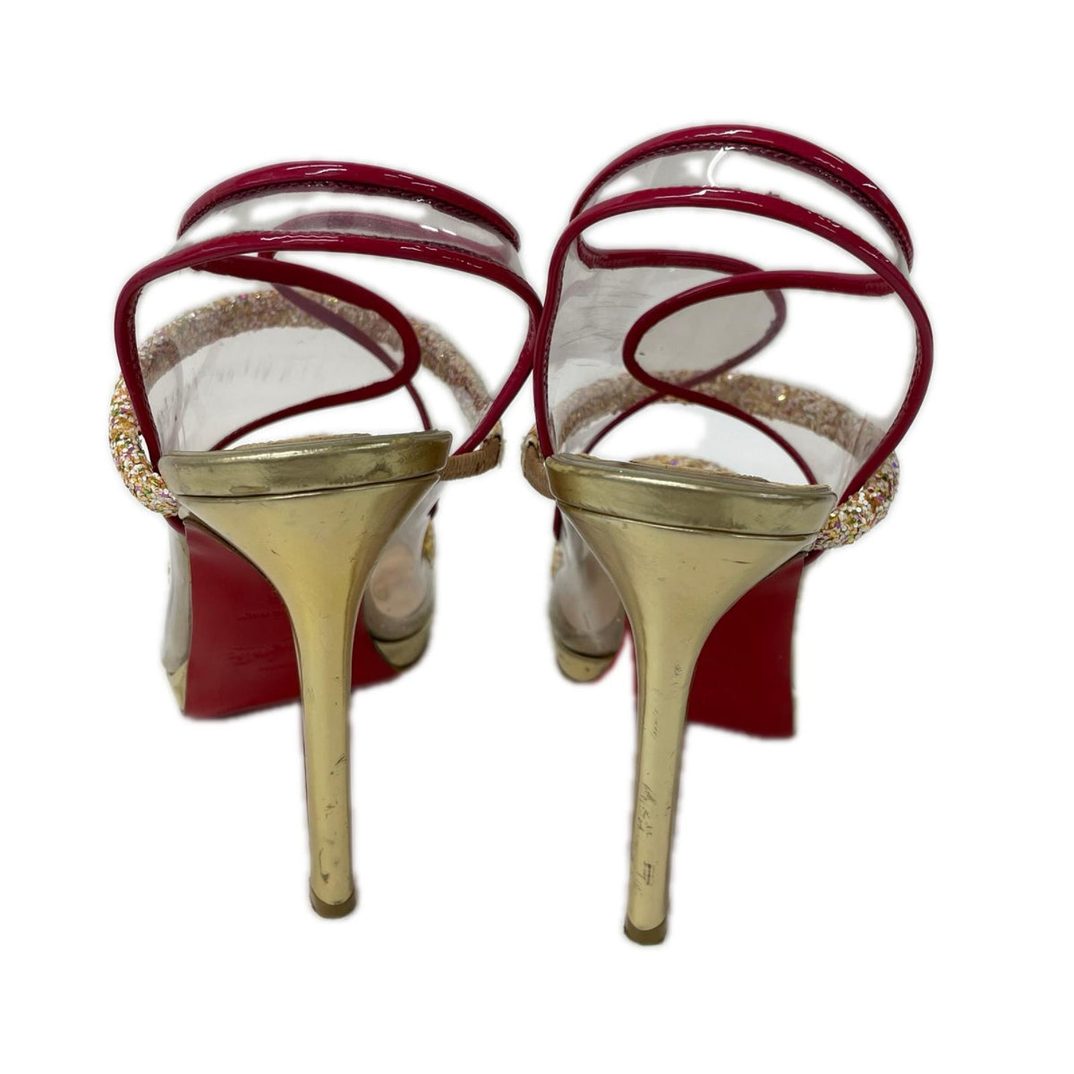 CHRISTIAN LOUBOUTIN クリスチャンルブタン ゴールド クリア スパンコール ハイヒール シューズ