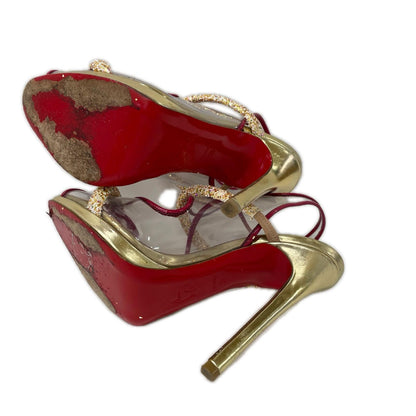 CHRISTIAN LOUBOUTIN クリスチャンルブタン ゴールド クリア スパンコール ハイヒール シューズ