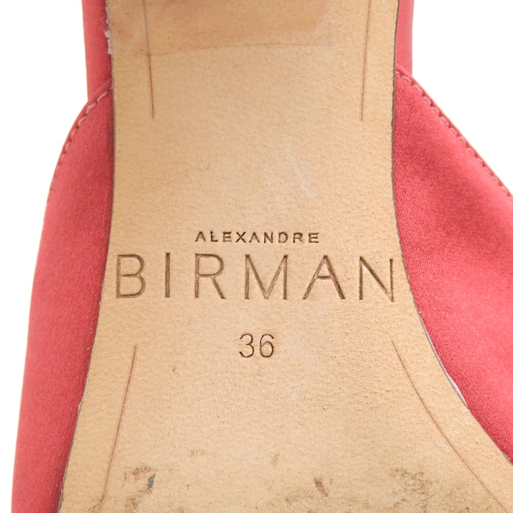 ALEXANDRE BIRMAN アレクサンドル バーマン リボン サテン サンダル シューズ レディース レッド 36 シューズ