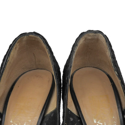 SalvatoreFerragamo サルバトーレフェラガモ レース ヴァラリボン ハイヒール シューズ レディース ブラック 6C シューズ