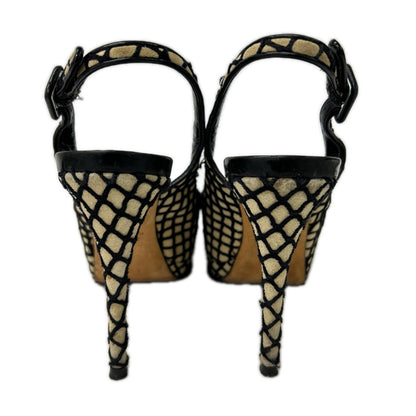 giuseppe zanotti ジュゼッペザノッティ ベージュ メッシュ オープントゥ ハイヒール シューズ