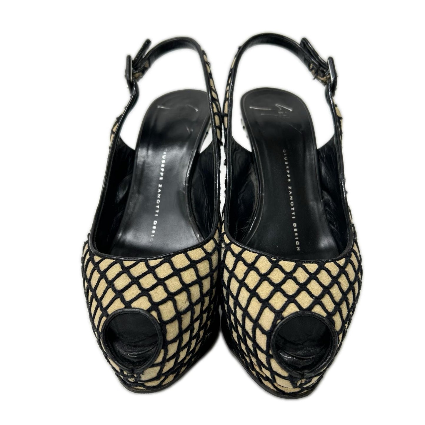 giuseppe zanotti ジュゼッペザノッティ ベージュ メッシュ オープントゥ ハイヒール シューズ