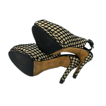 giuseppe zanotti ジュゼッペザノッティ ベージュ メッシュ オープントゥ ハイヒール シューズ