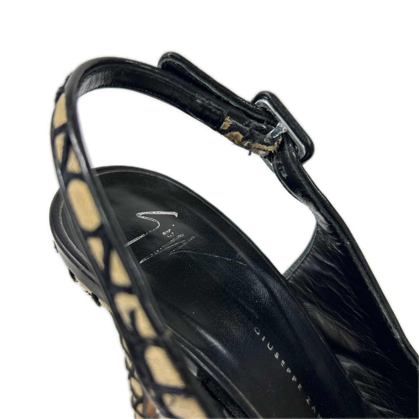 giuseppe zanotti ジュゼッペザノッティ ベージュ メッシュ オープントゥ ハイヒール シューズ