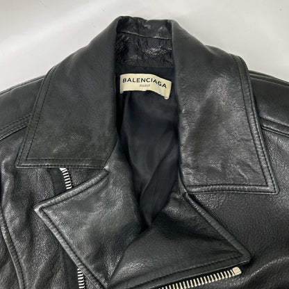 BALENCIAGA バレンシアガ 374639 TCH99 16AW ブラック シープスキン ダブルライダースジャケット ジャケット