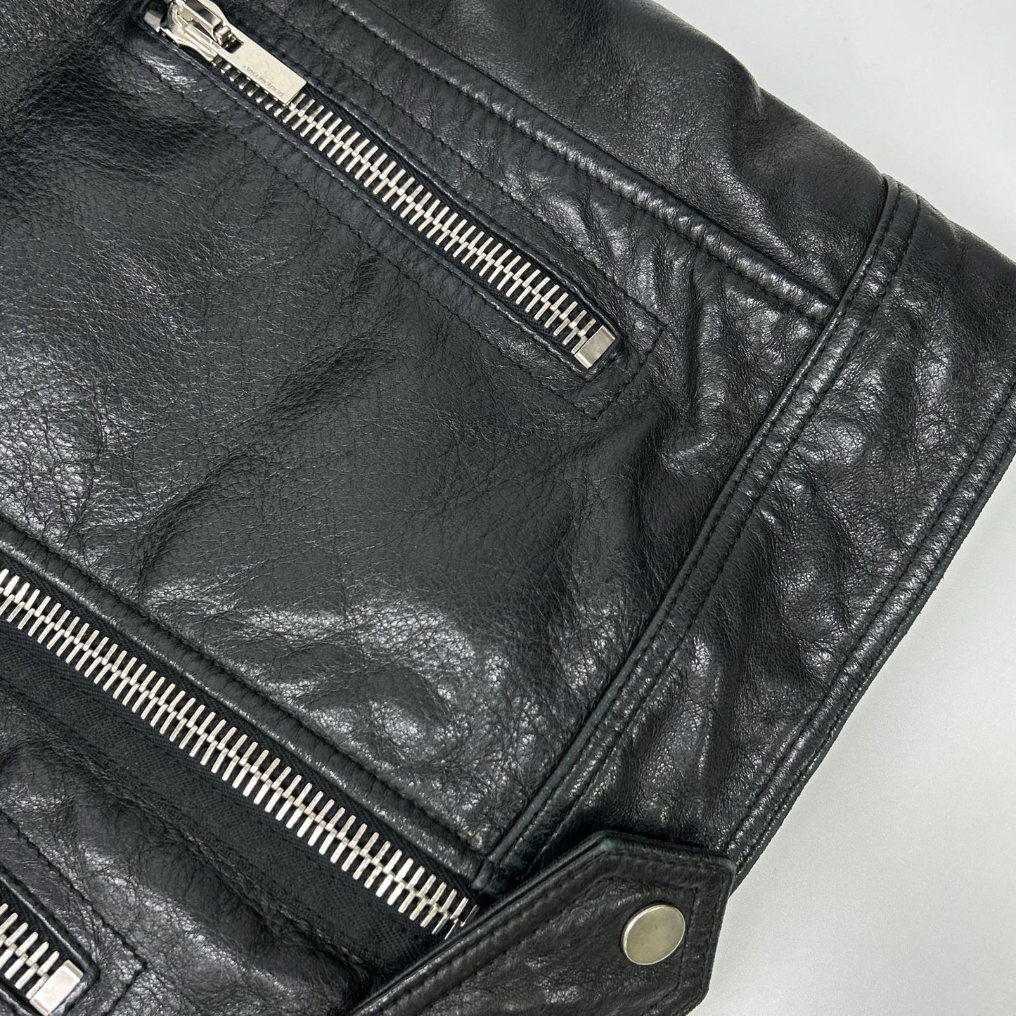 BALENCIAGA バレンシアガ 374639 TCH99 16AW ブラック シープスキン ダブルライダースジャケット ジャケット