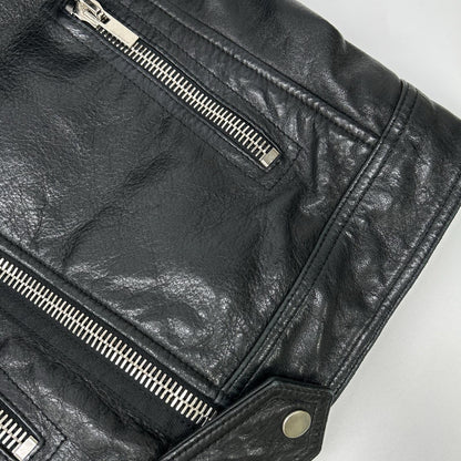BALENCIAGA バレンシアガ 374639 TCH99 16AW ブラック シープスキン ダブルライダースジャケット ジャケット