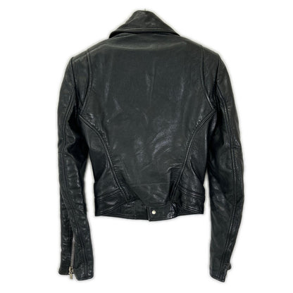BALENCIAGA バレンシアガ 374639 TCH99 16AW ブラック シープスキン ダブルライダースジャケット ジャケット