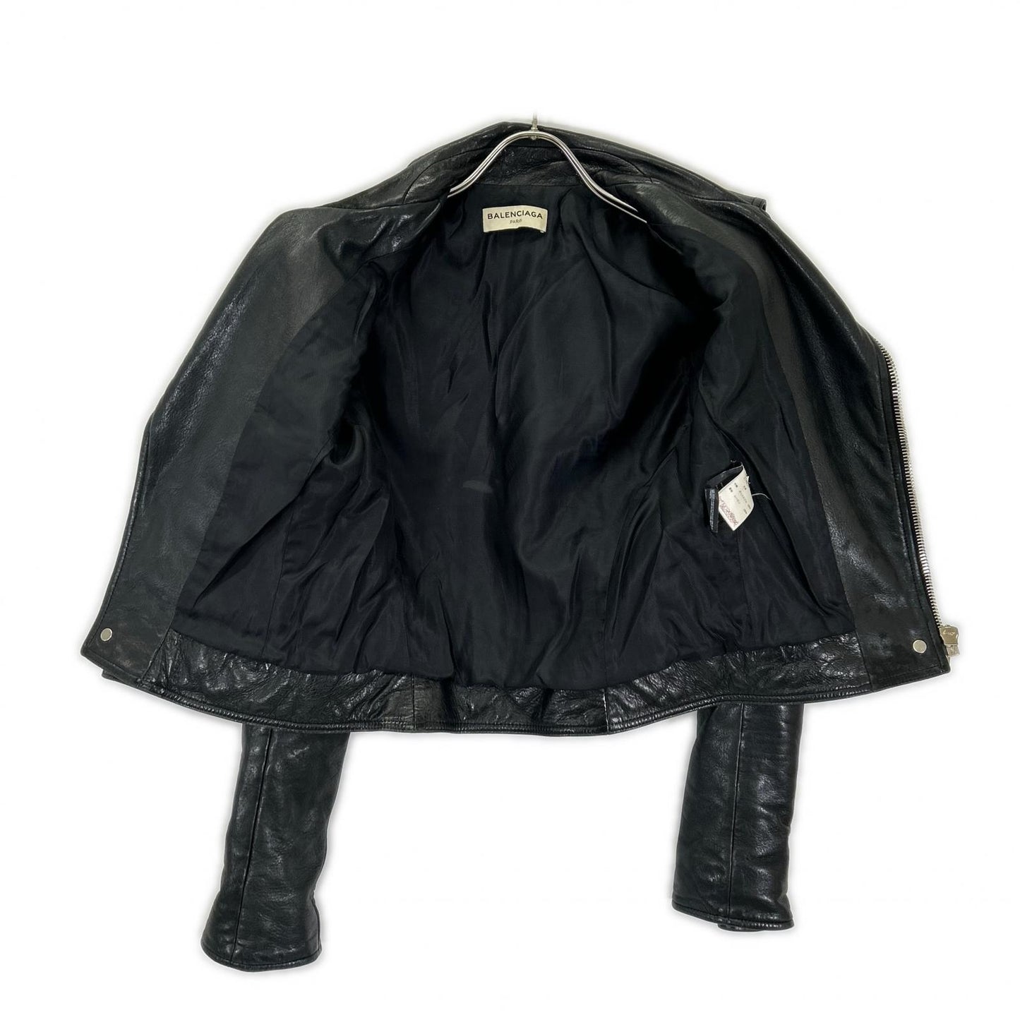BALENCIAGA バレンシアガ 374639 TCH99 16AW ブラック シープスキン ダブルライダースジャケット ジャケット