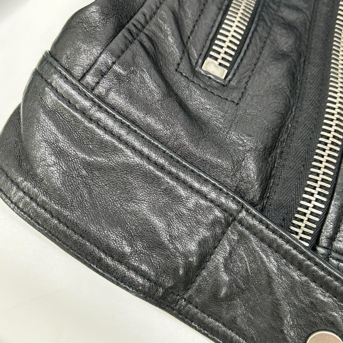 BALENCIAGA バレンシアガ 374639 TCH99 16AW ブラック シープスキン ダブルライダースジャケット ジャケット