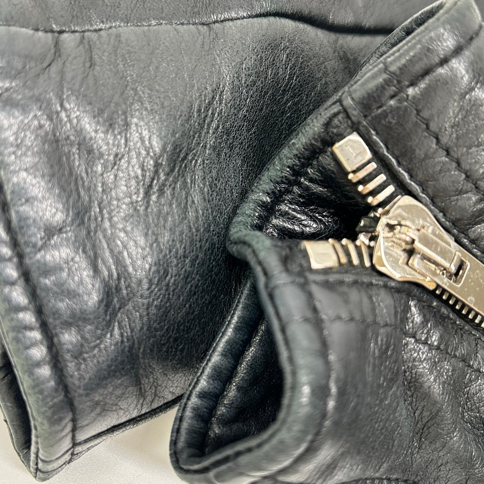 BALENCIAGA バレンシアガ 374639 TCH99 16AW ブラック シープスキン ダブルライダースジャケット ジャケット