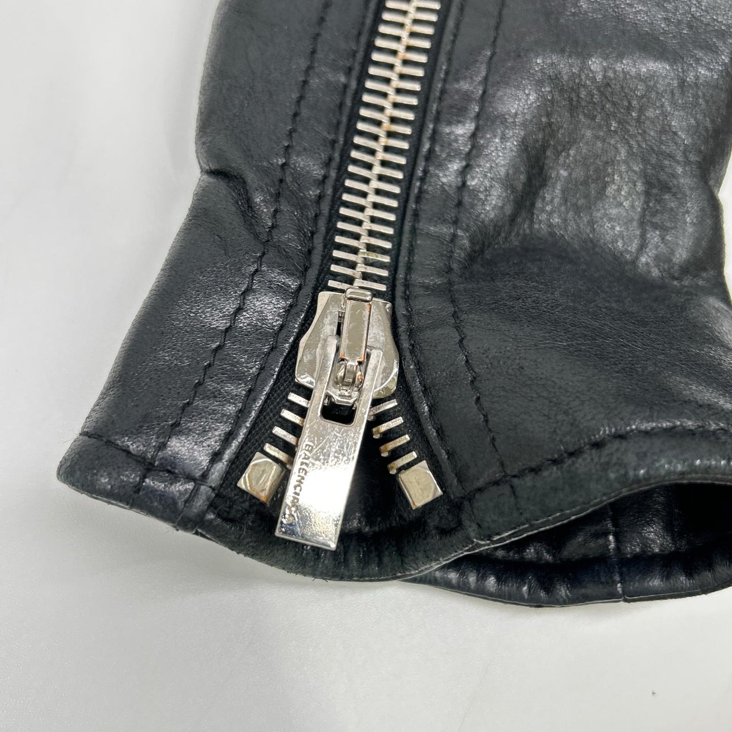 BALENCIAGA バレンシアガ 374639 TCH99 16AW ブラック シープスキン ダブルライダースジャケット ジャケット
