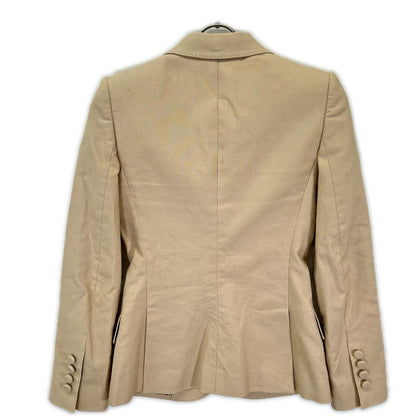 DOLCE&GABBANA ドルチェアンドガッバーナ F29P1T FUFFO ベージュ ピークドラペル レオパードライニング サイドベンツ テーラードジャケット ジャケット