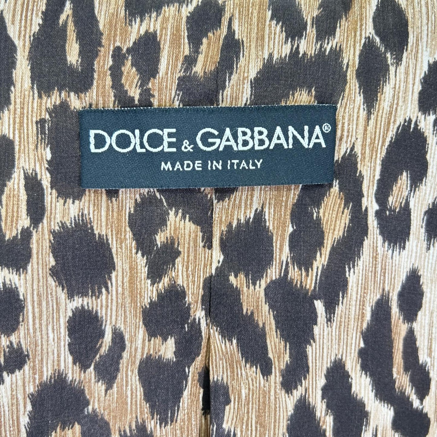 DOLCE&GABBANA ドルチェアンドガッバーナ F29P1T FUFFO ベージュ ピークドラペル レオパードライニング サイドベンツ テーラードジャケット ジャケット