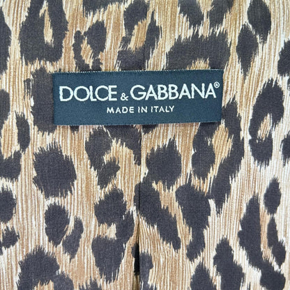 DOLCE&GABBANA ドルチェアンドガッバーナ F29P1T FUFFO ベージュ ピークドラペル レオパードライニング サイドベンツ テーラードジャケット ジャケット