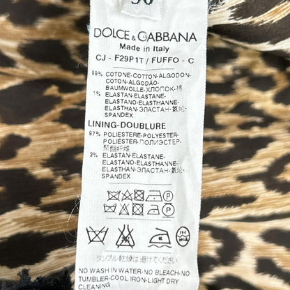 DOLCE&GABBANA ドルチェアンドガッバーナ F29P1T FUFFO ベージュ ピークドラペル レオパードライニング サイドベンツ テーラードジャケット ジャケット