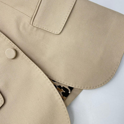 DOLCE&GABBANA ドルチェアンドガッバーナ F29P1T FUFFO ベージュ ピークドラペル レオパードライニング サイドベンツ テーラードジャケット ジャケット