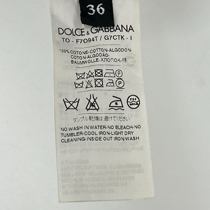 DOLCE&GABBANA ドルチェアンドガッバーナ F7O94T G7CTK ブラック フラワープリント ノースリーブ カットソー トップス