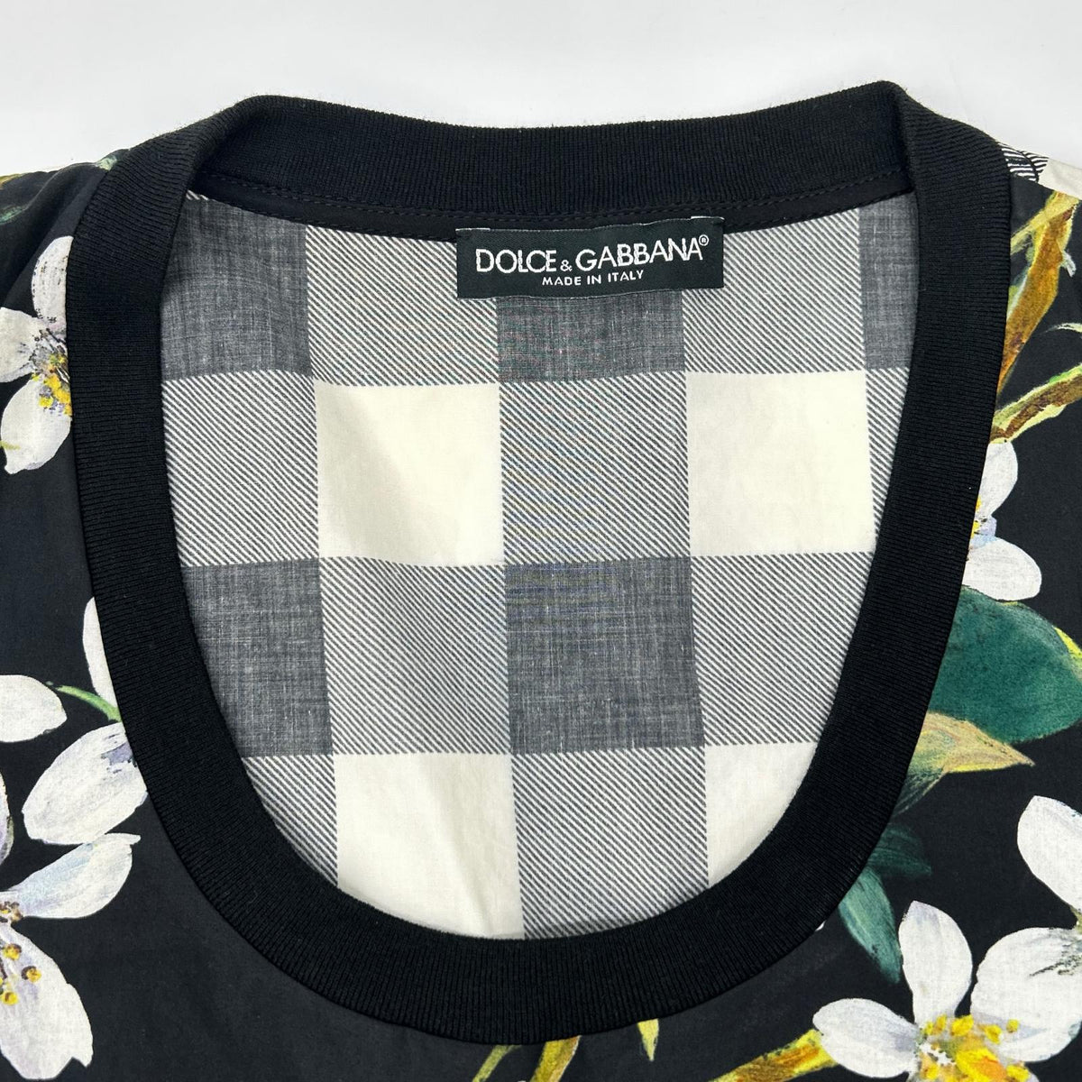 DOLCE&GABBANA ドルチェアンドガッバーナ F7O94T G7CTK ブラック フラワープリント ノースリーブ カットソー トップス