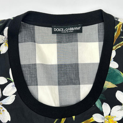 DOLCE&GABBANA ドルチェアンドガッバーナ F7O94T G7CTK ブラック フラワープリント ノースリーブ カットソー トップス