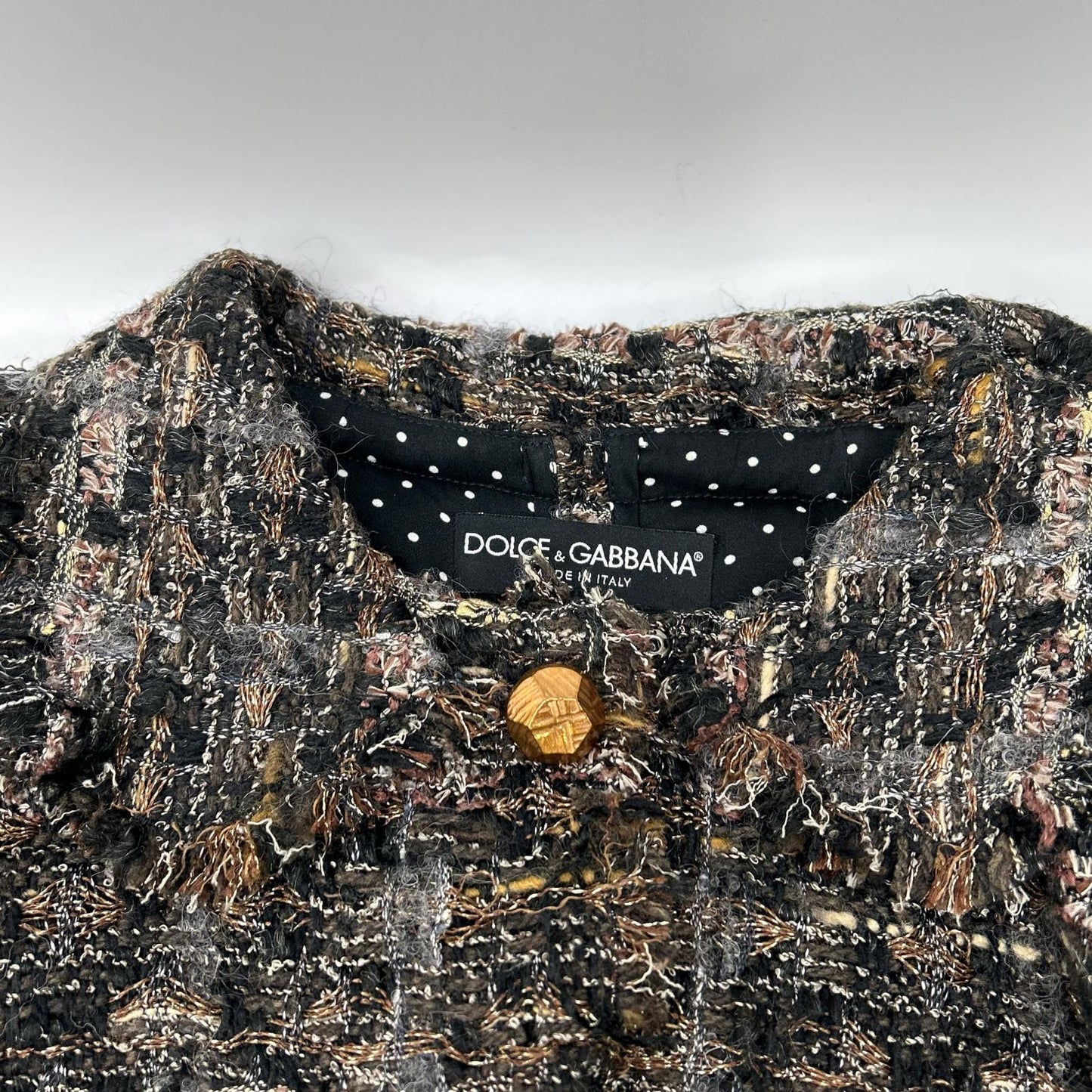 DOLCE&GABBANA ドルチェアンドガッバーナ F250PT FMMB9 ブラック系 ツイード ジャケット スカート セットアップ スーツ セットアップ