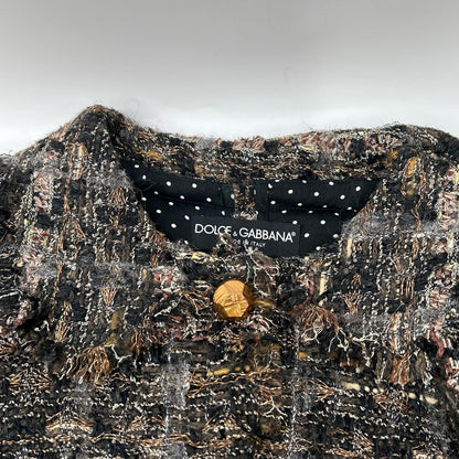 DOLCE&GABBANA ドルチェアンドガッバーナ F250PT FMMB9 ブラック系 ツイード ジャケット スカート セットアップ スーツ セットアップ