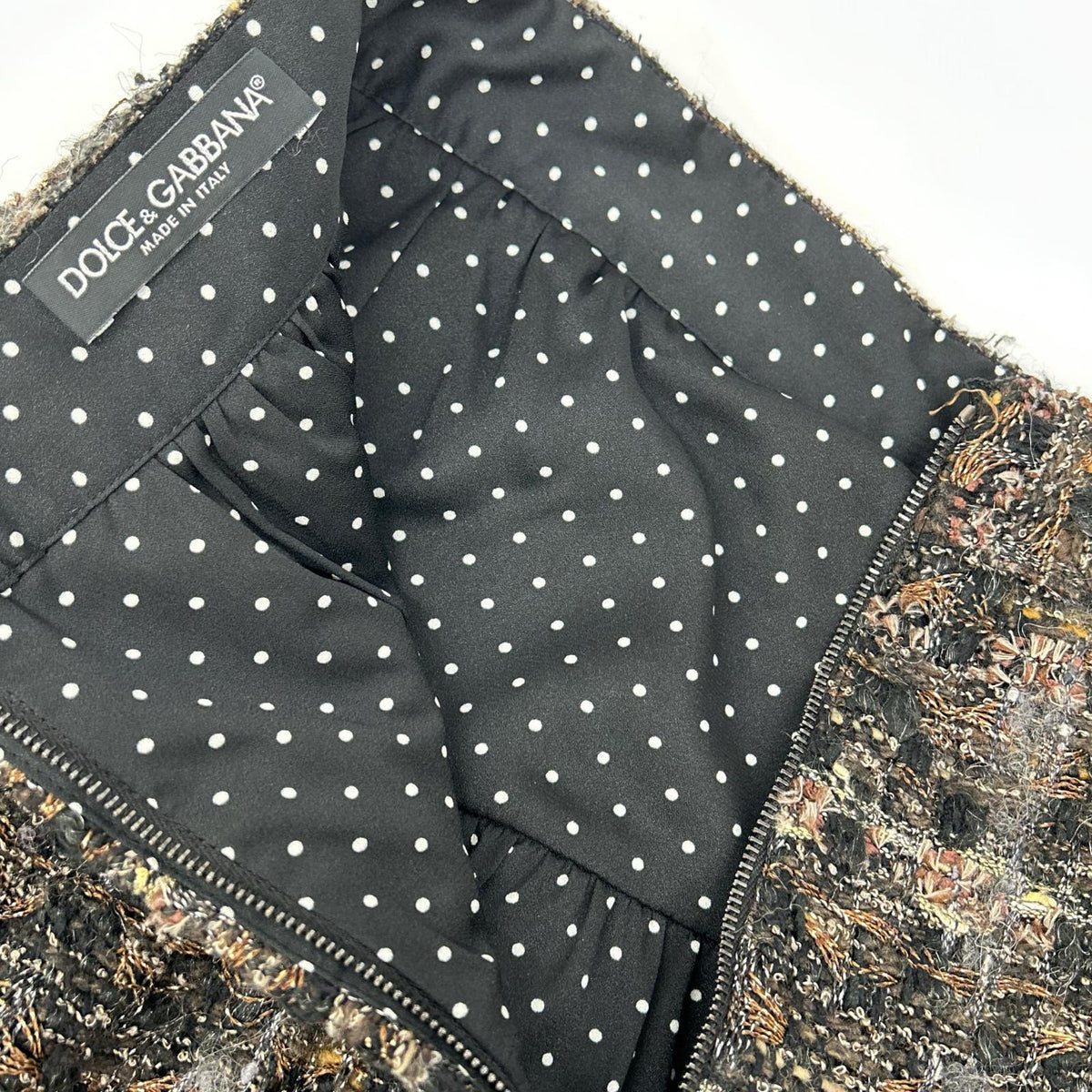 DOLCE&GABBANA Dolce & Gabbana F250PT FMMB9 Black Tweed Jacket and Skirt Suit Set